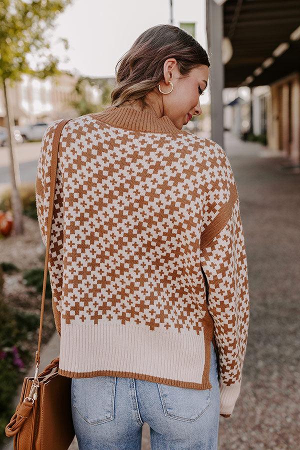 Chalet Chic Knit Sweater in Camel Product Image