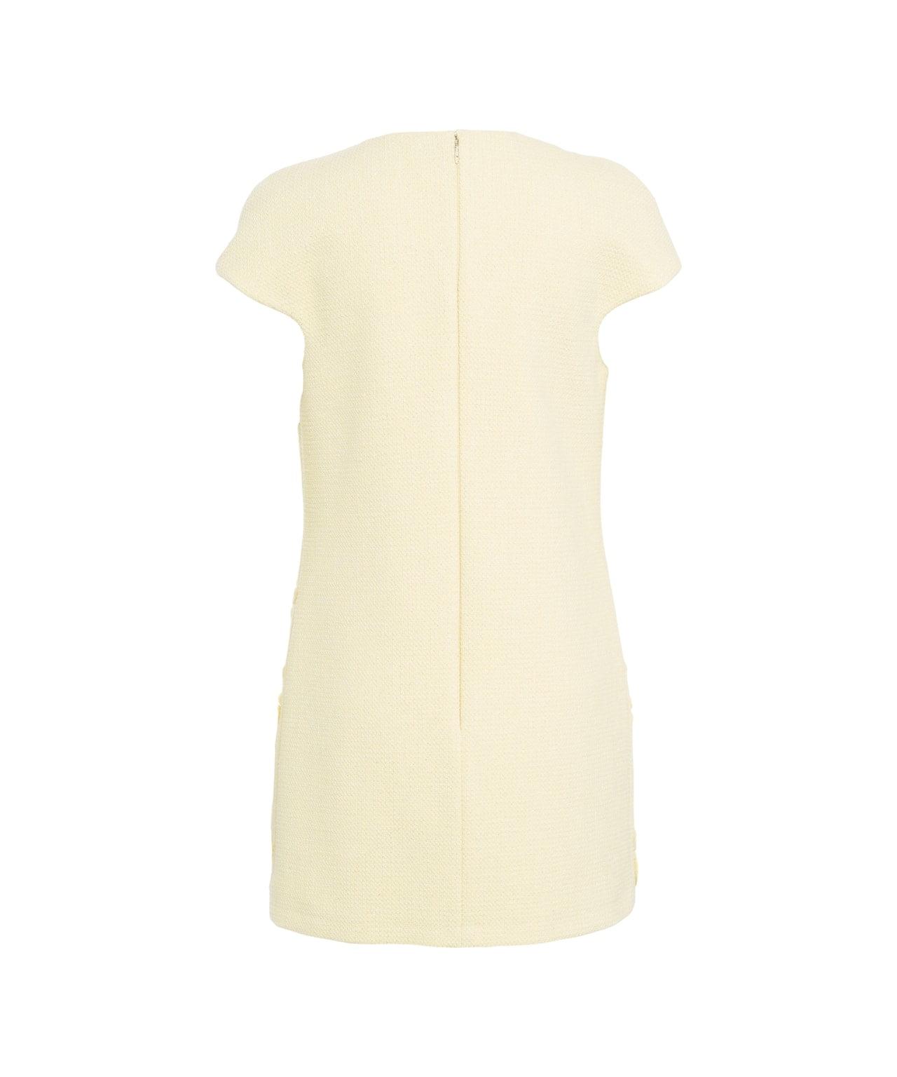 Tweed dress with floral embroidery Product Image