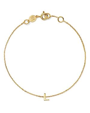 Womens 14K Yellow Gold Initial Charm Bracelet Product Image
