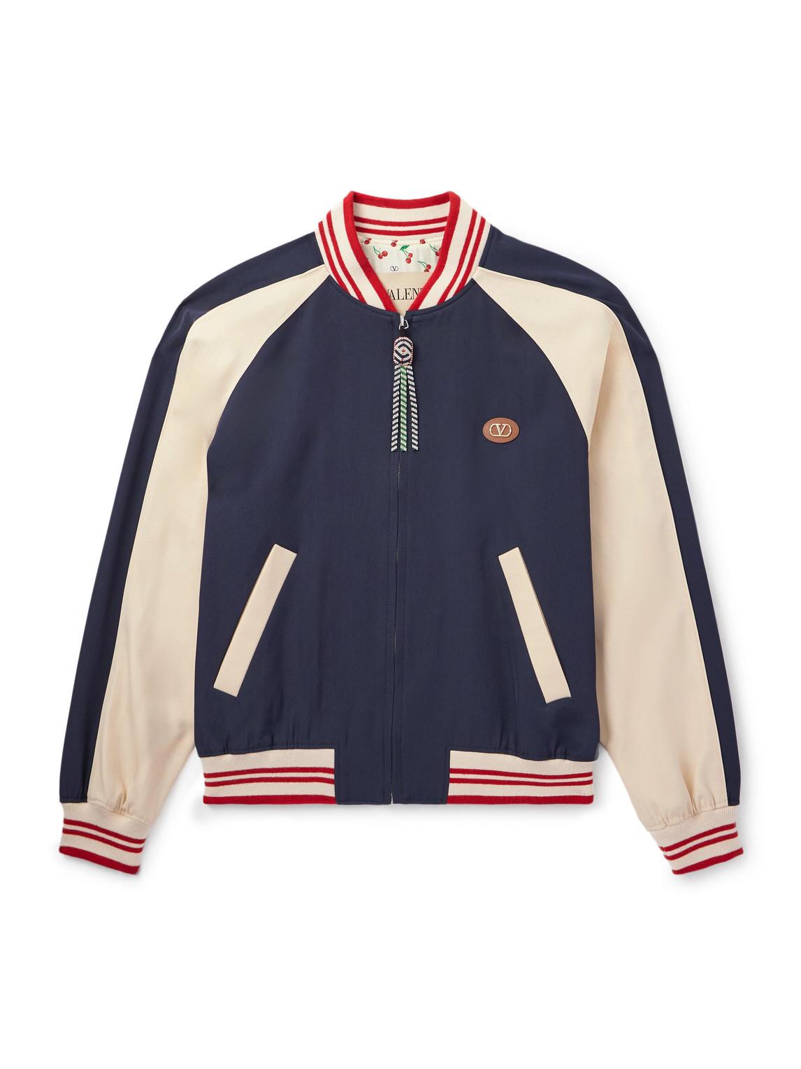 VALENTINO La Chat De La Maison Wool Bomber Jacket In Black Product Image