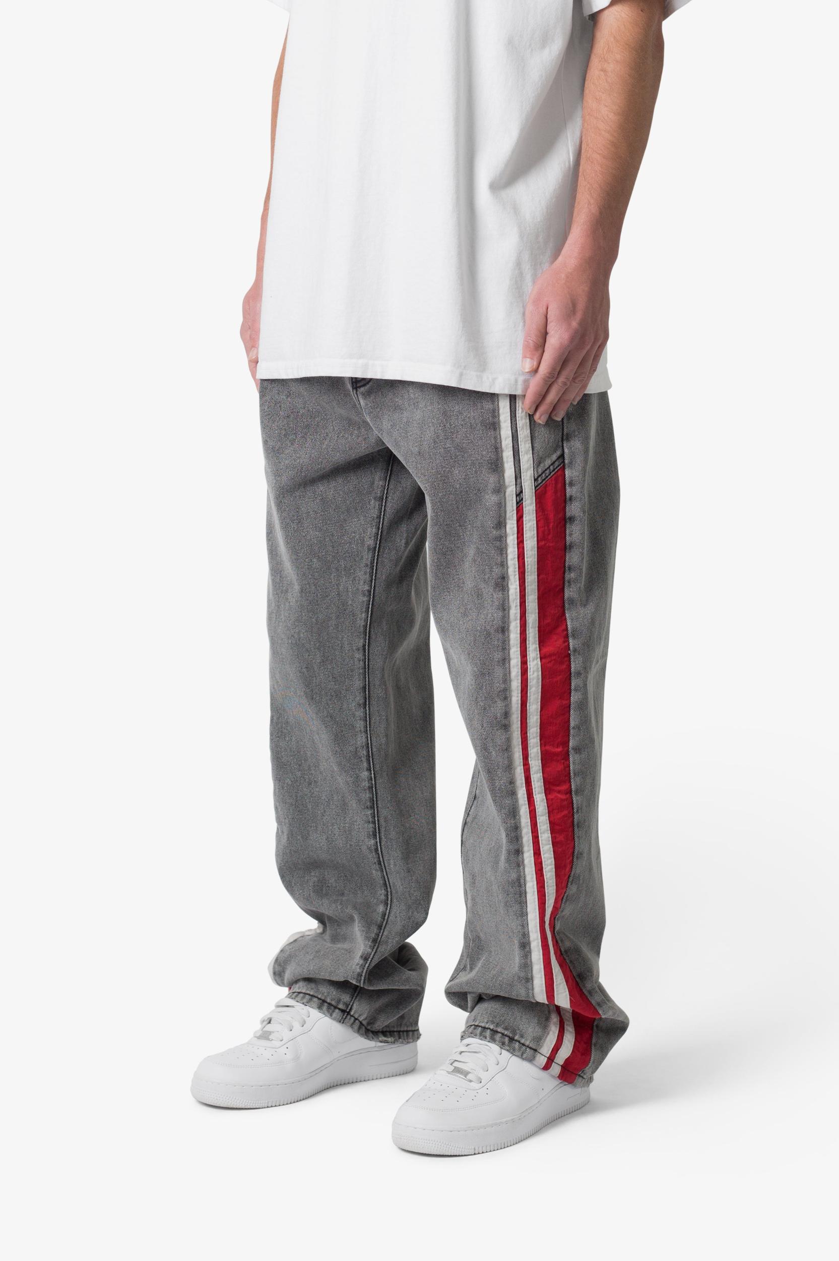 Ultra Baggy Stripe Denim - Black/Red Product Image