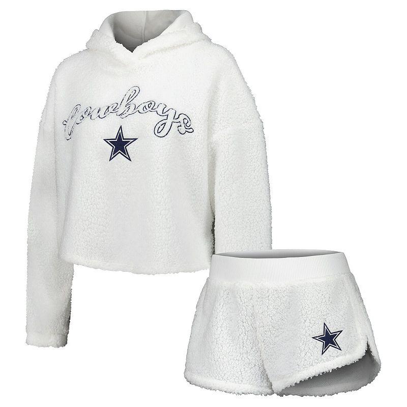 Womens Concepts Sport Dallas Cowboys Fluffy Pullover Sweatshirt & Shorts Sleep Set Product Image