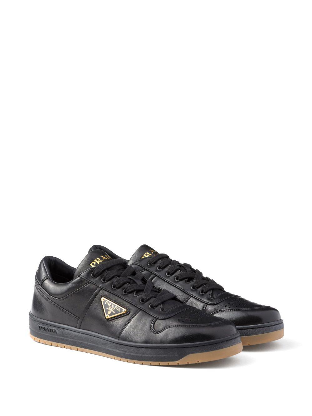 enamel-triangle leather sneakers Product Image