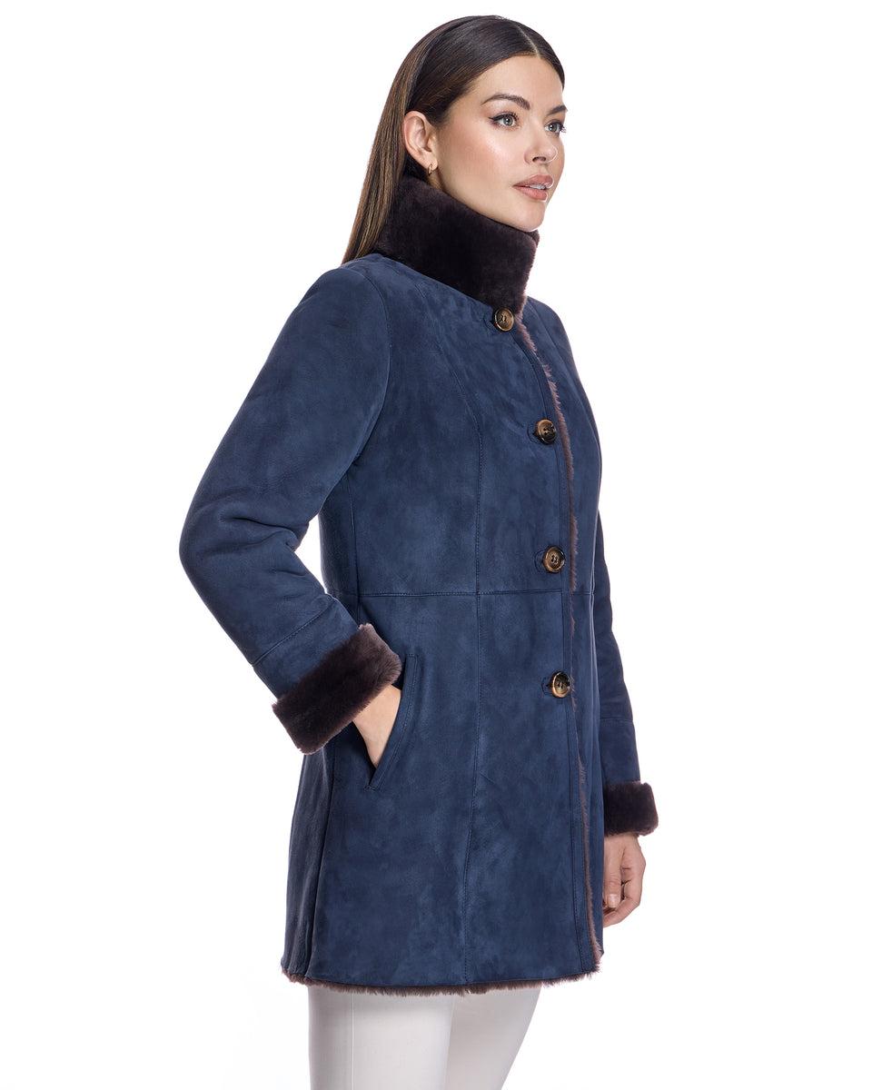 Shearling Jacket with Stand Collar-Maximilian Product Image