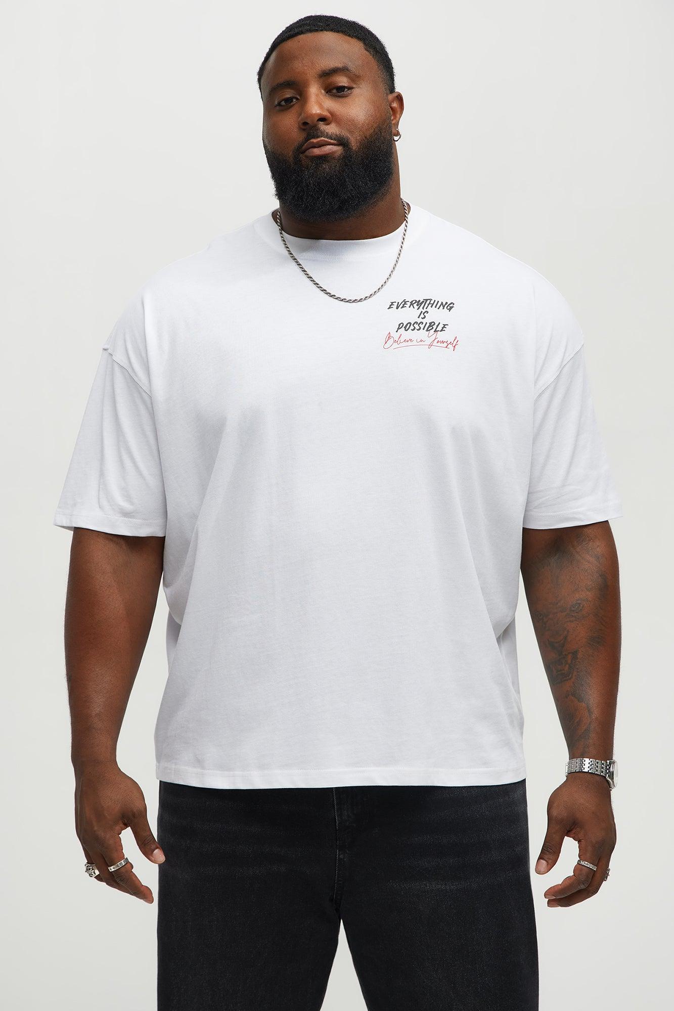 Follow Your Passion Oversized Short Sleeve Tee - White Male Product Image