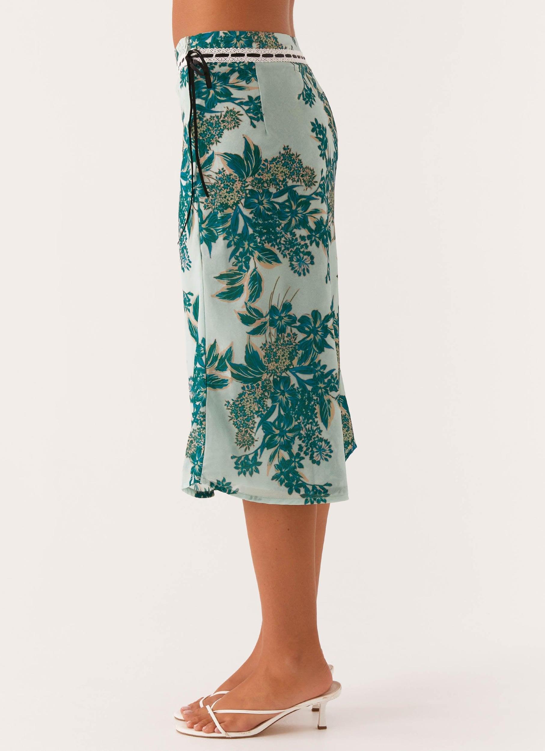 Peony Quartz Midi Skirt - Cloud Nine Floral Product Image