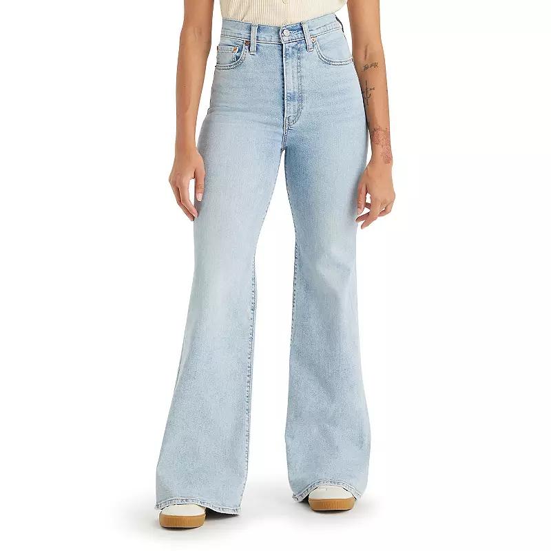 Levis Ribcage High Rise Distressed Flare Jeans Product Image