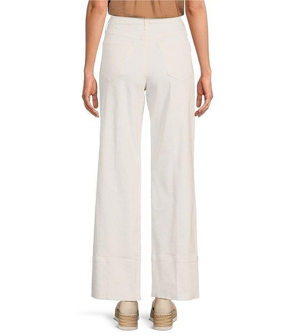 Dear John Holly Stretch Denim High Rise Double Button Wide Leg Jeans Product Image