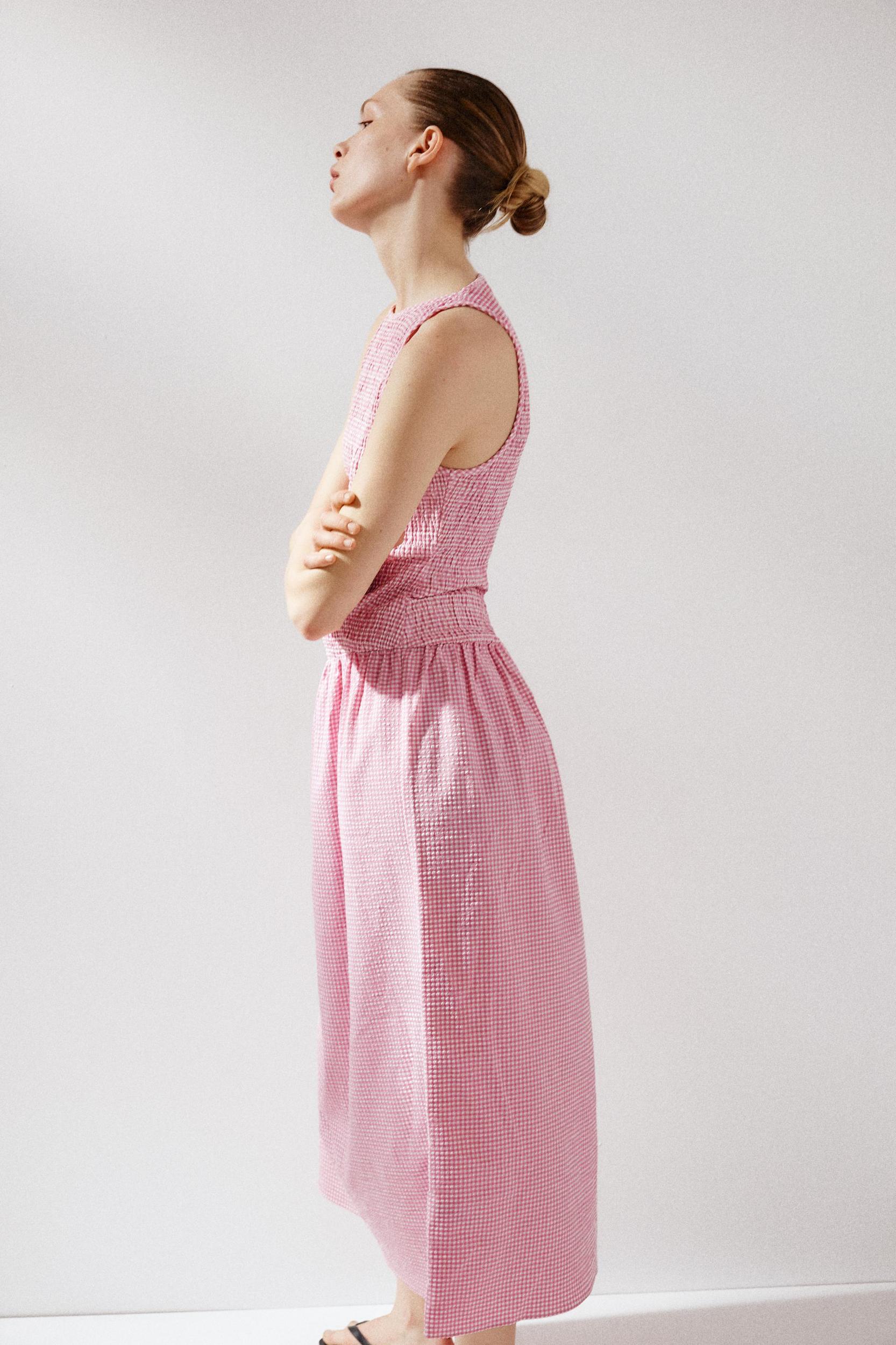 GINGHAM MIDI DRESS Product Image