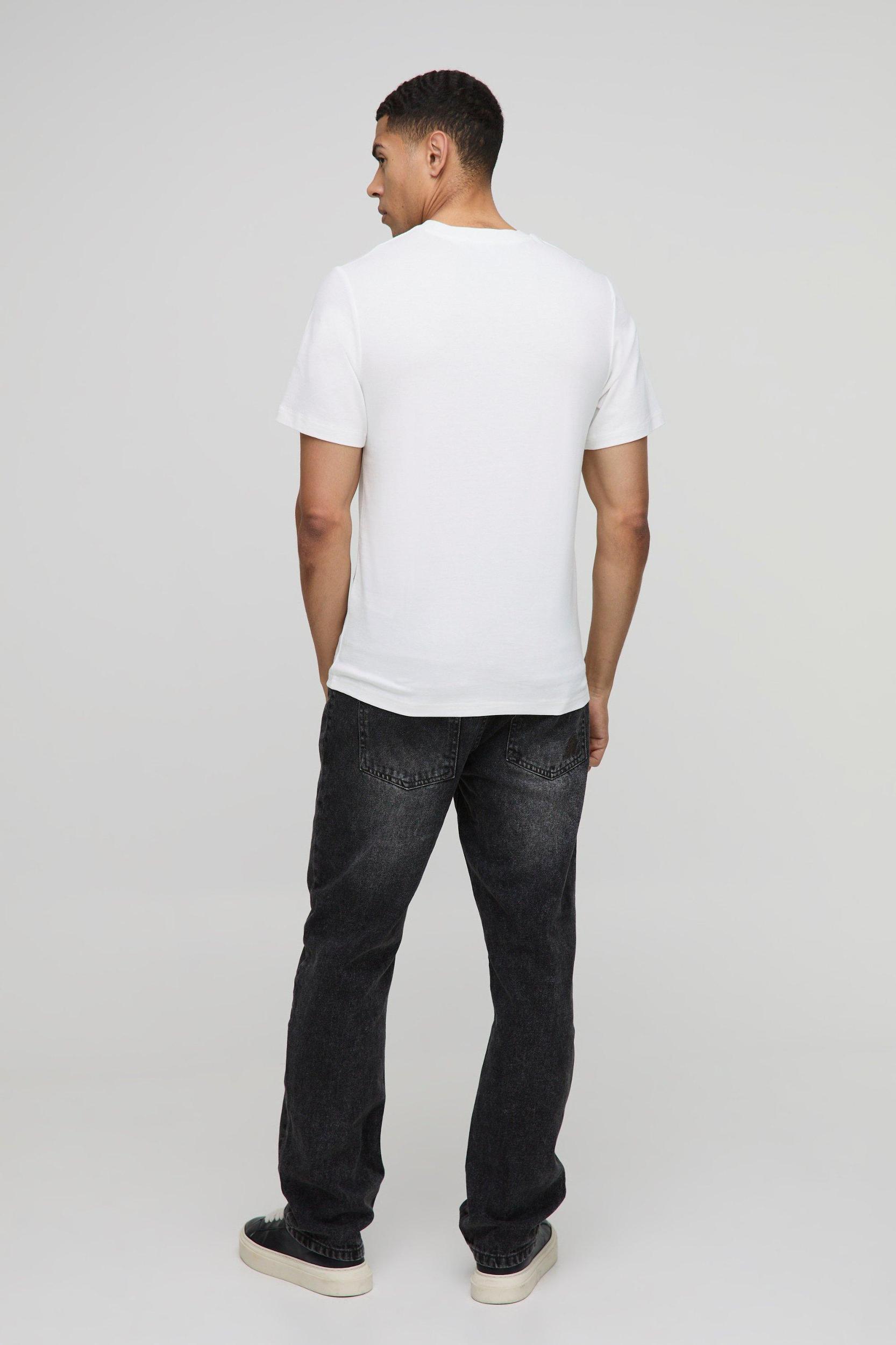 Regular Fit Line Drawing Embroidered Stitch T-Shirt | boohooMAN USA Product Image