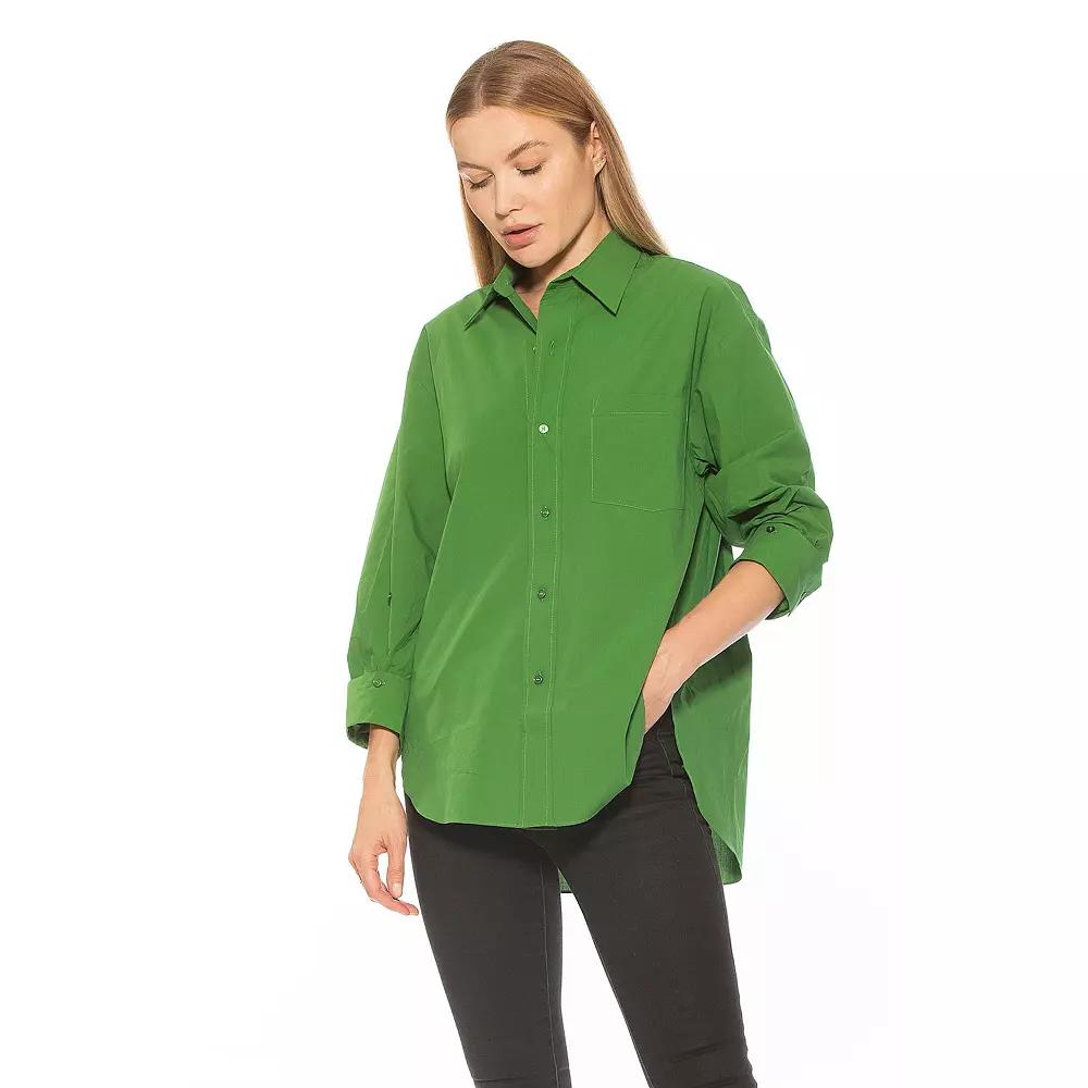 Women's ALEXIA ADMOR Amber Classic Boyfriend Fit Button Down Shirt,  Product Image