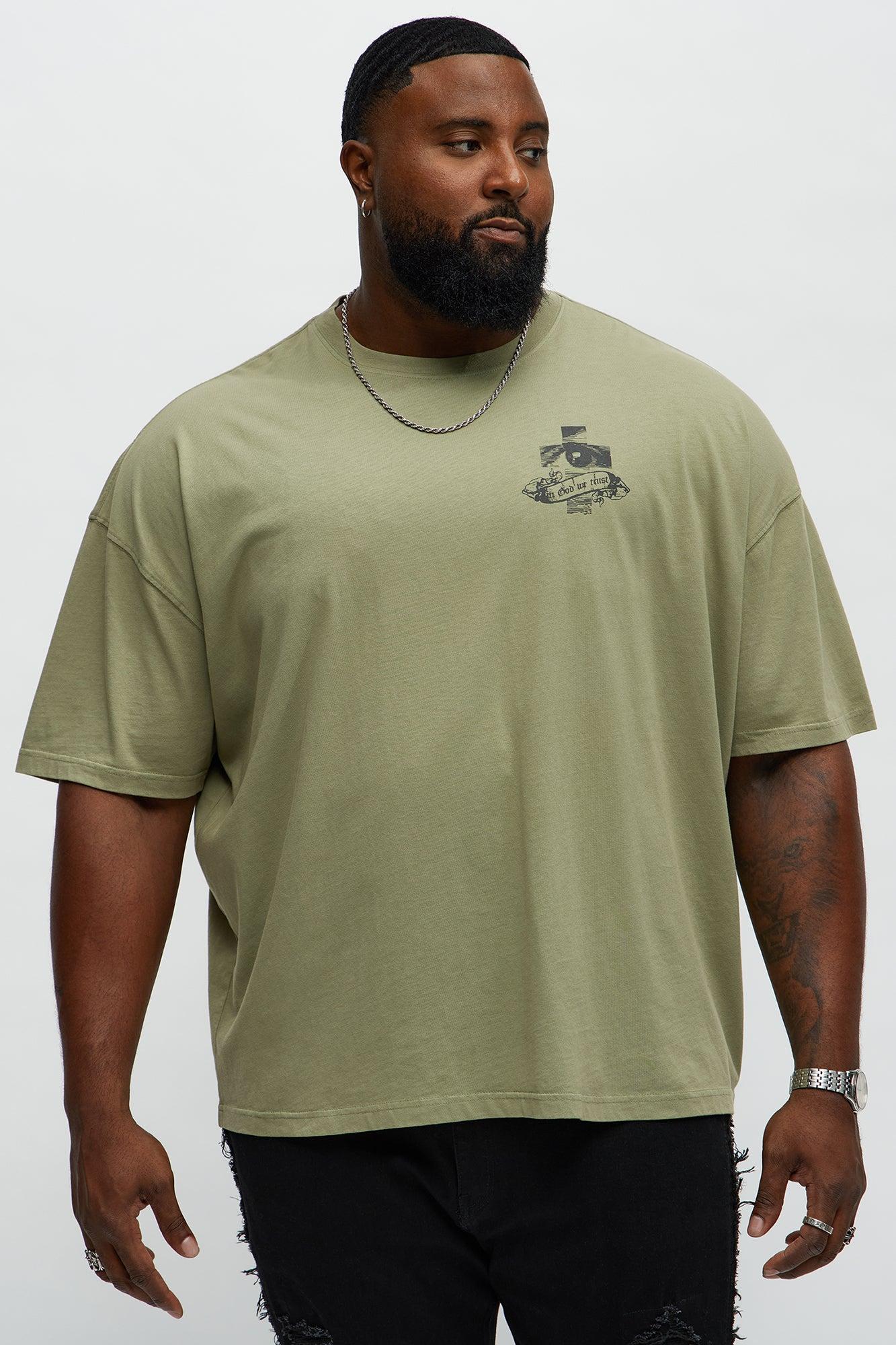 Faith Over Fear Oversized Short Sleeve Tee - Olive Product Image