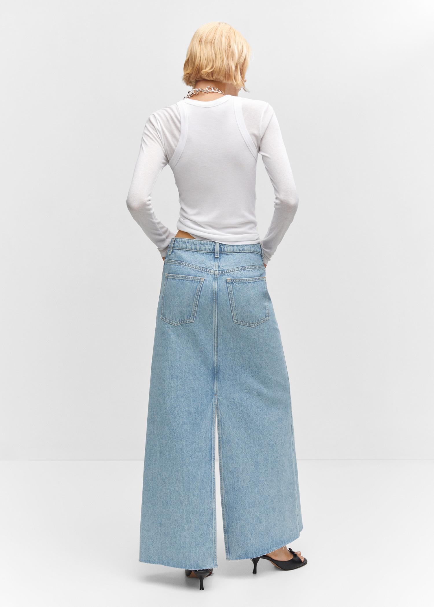 Denim skirt with buttons - Women | MANGO USA Product Image