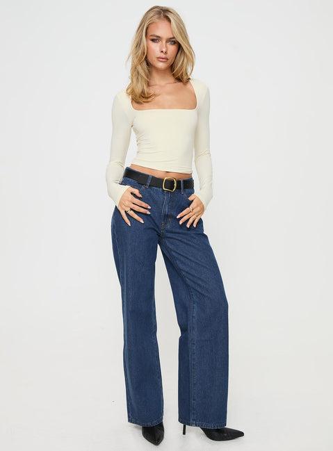 Back In Time Long Sleeve Top Cream Product Image