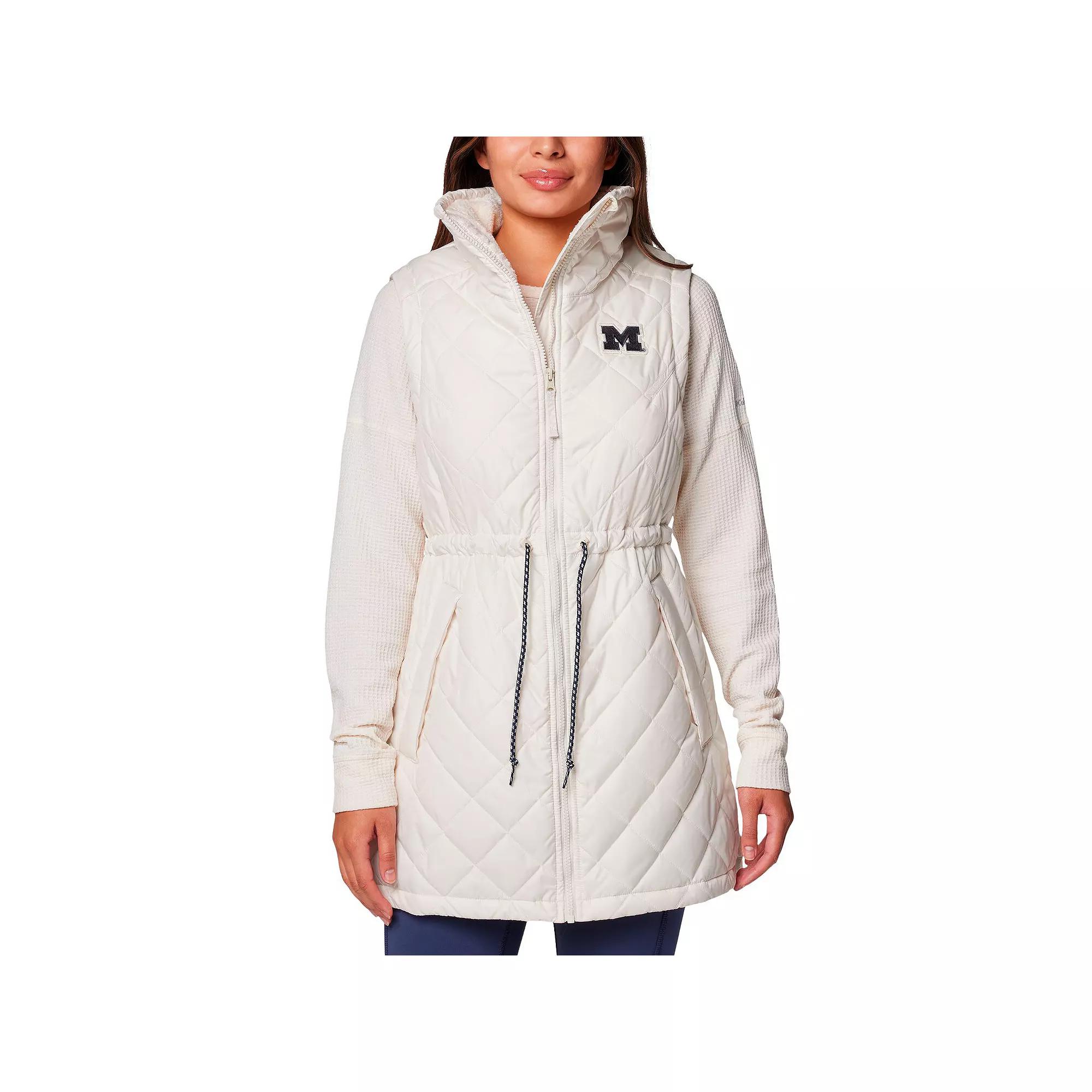 Women's Columbia White Michigan Wolverines Crested Peak Full-Zip Vest, Size: XL Product Image