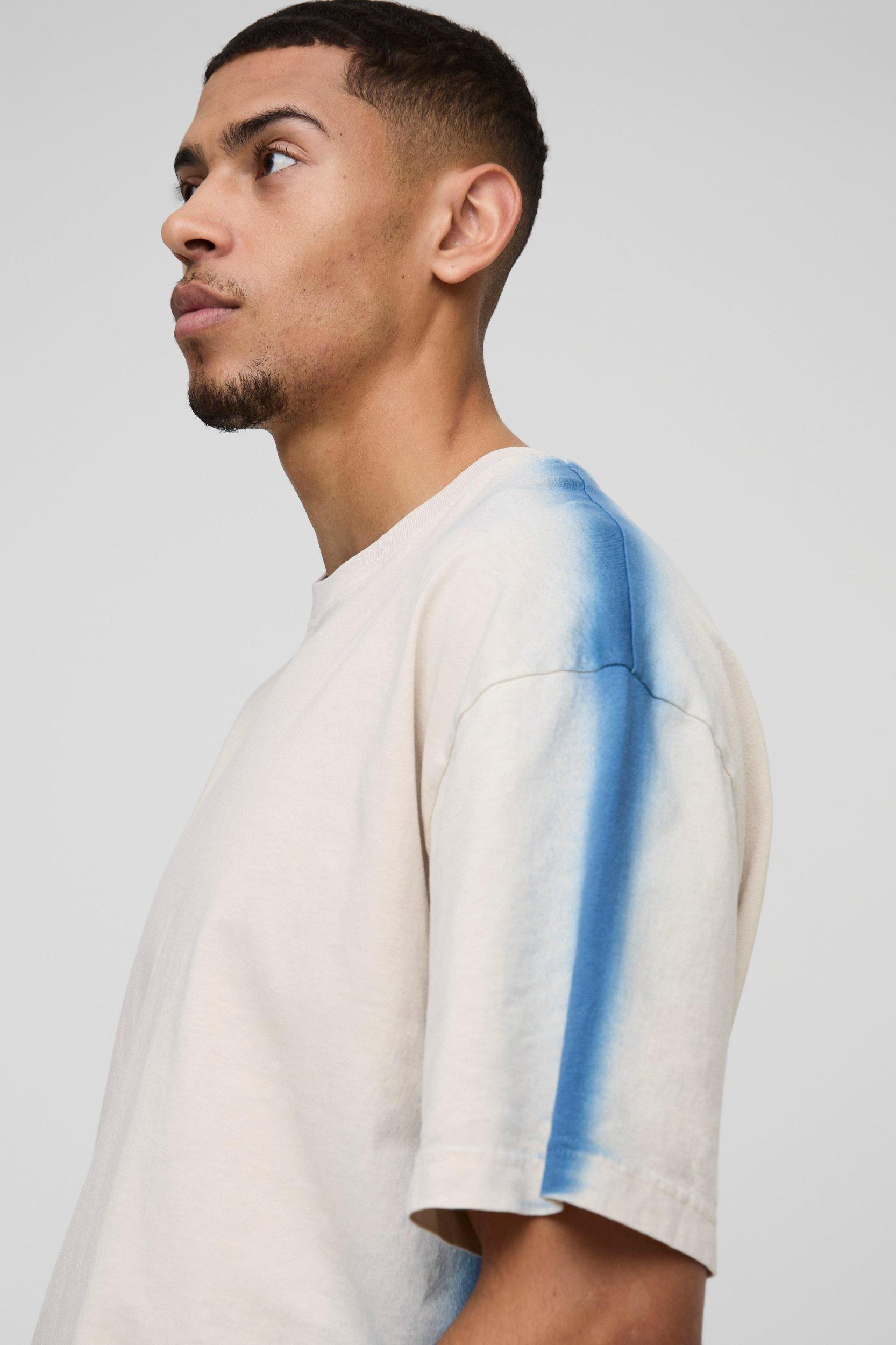 Oversized Spray Boxy Wash T-Shirt | boohooMAN USA Product Image