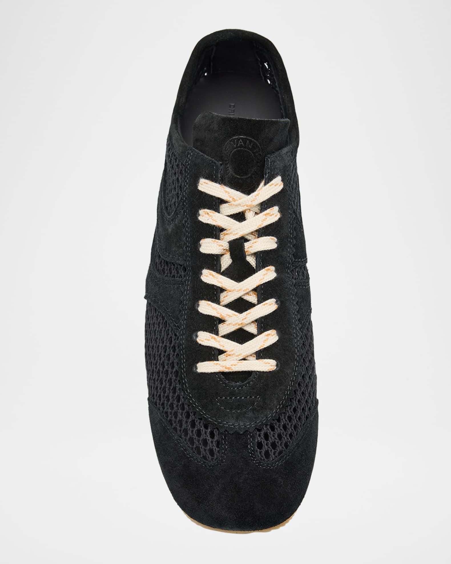 Men's Mesh and Leather Low-Top Sneakers Product Image