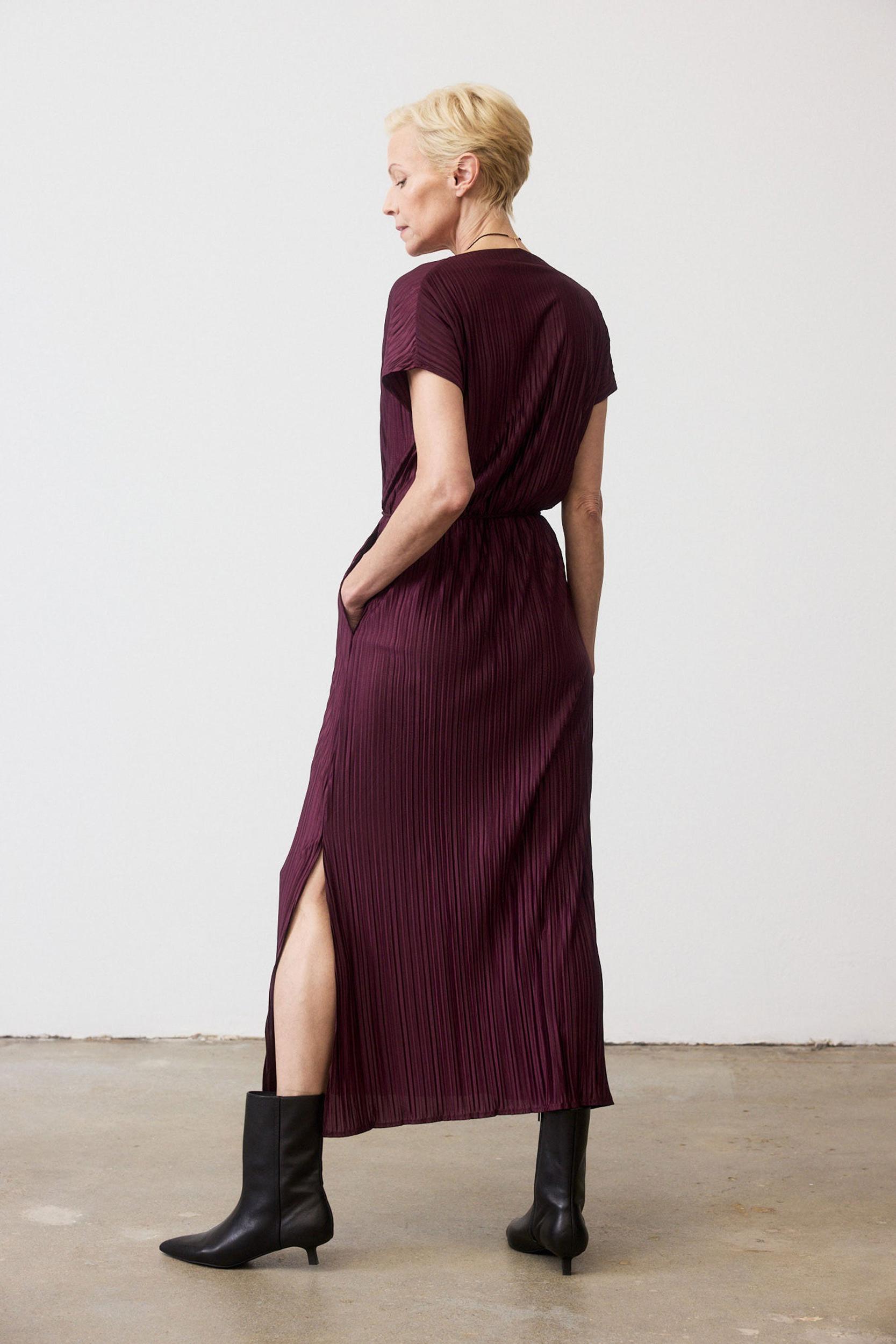 Draped Pleated Maxi Dress Product Image