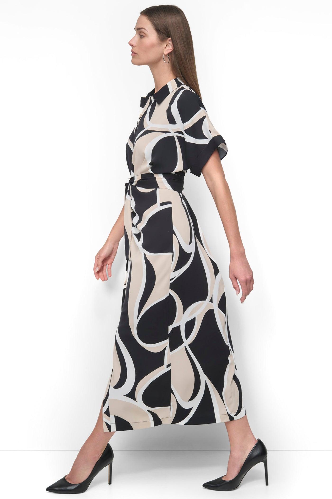 DRAPEY CREPE BELTED MAXI DRESS Product Image