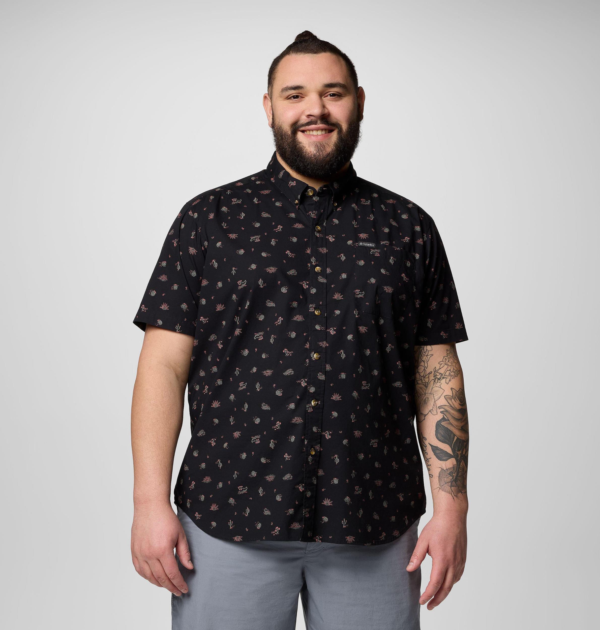 Columbia Mens Rapid Rivers Printed Short Sleeve Shirt Big- Product Image