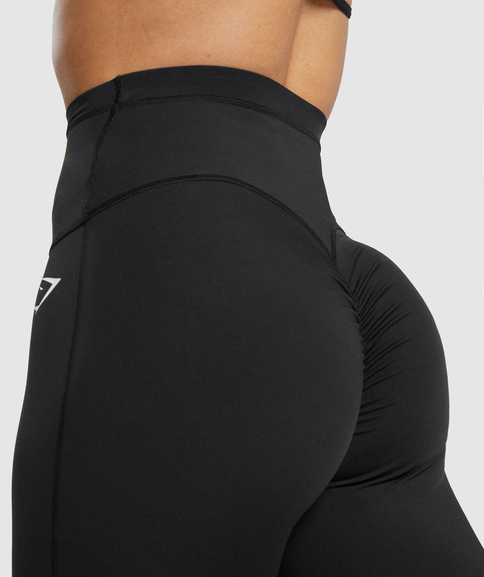 Gymshark Mesh Waistband Leggings - Black Female Product Image