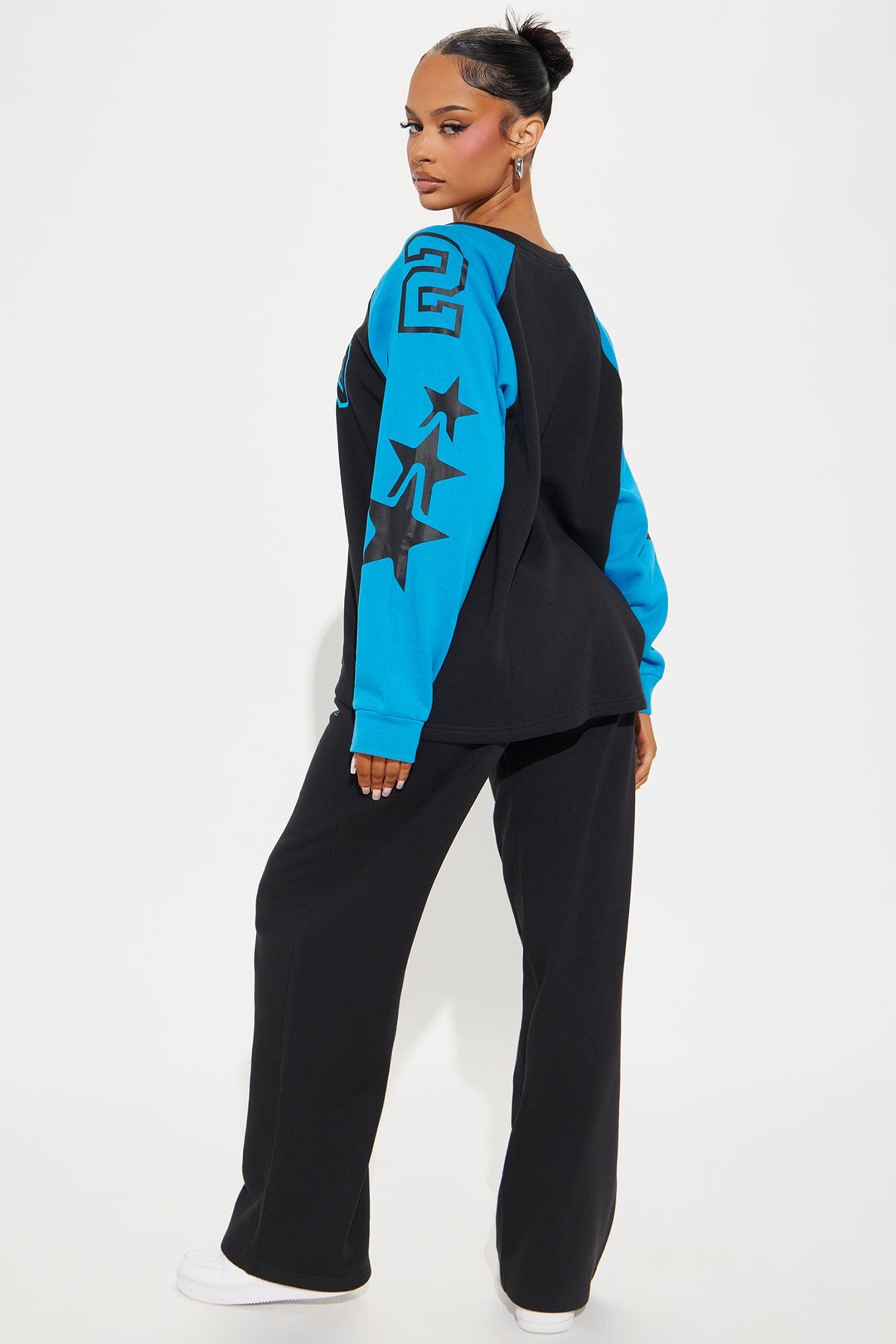 Tokyo Jersey Sweatsuit Set - Black/Blue Product Image
