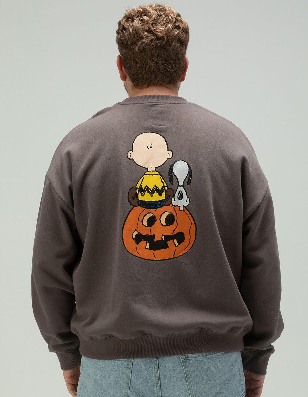 RSQ x Peanuts Together Mens Oversized Crewneck Sweatshirt - DARK GRAY Product Image