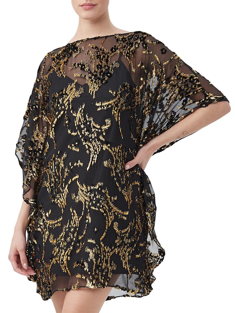 Womens Anissa Metallic Burnout Mini Caftan Product Image
