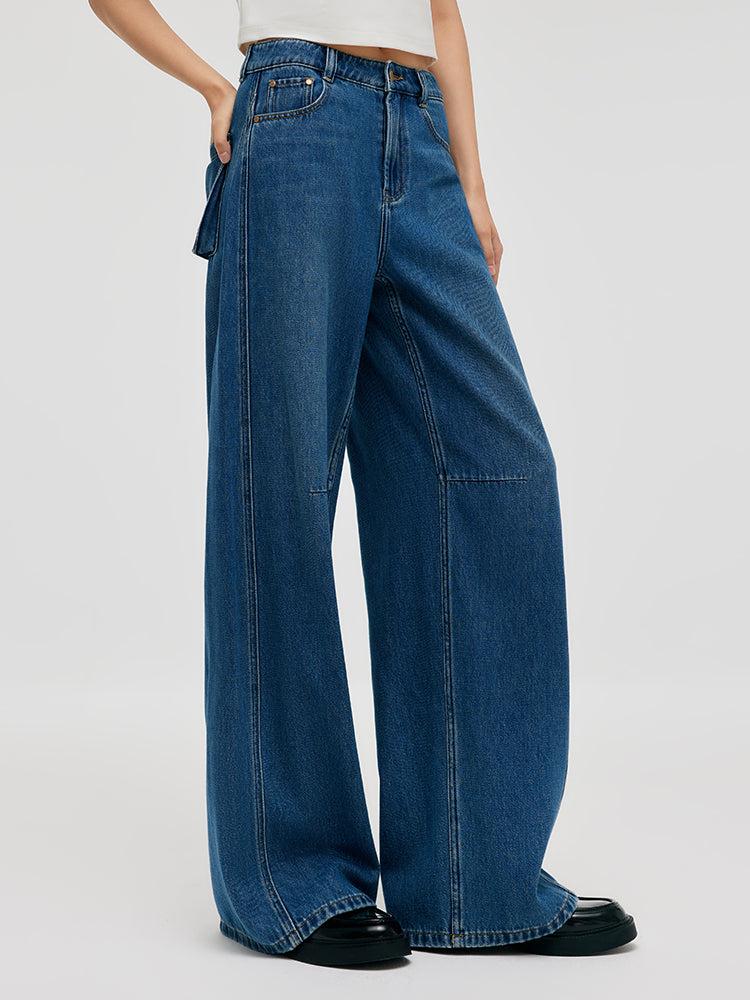 Denim Mid-Rise Women Baggy Jeans Product Image