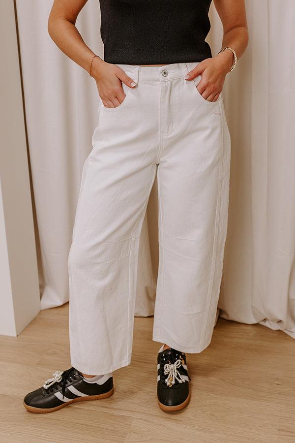 The Cristy High Waist Wide Leg Jean in Ivory Product Image