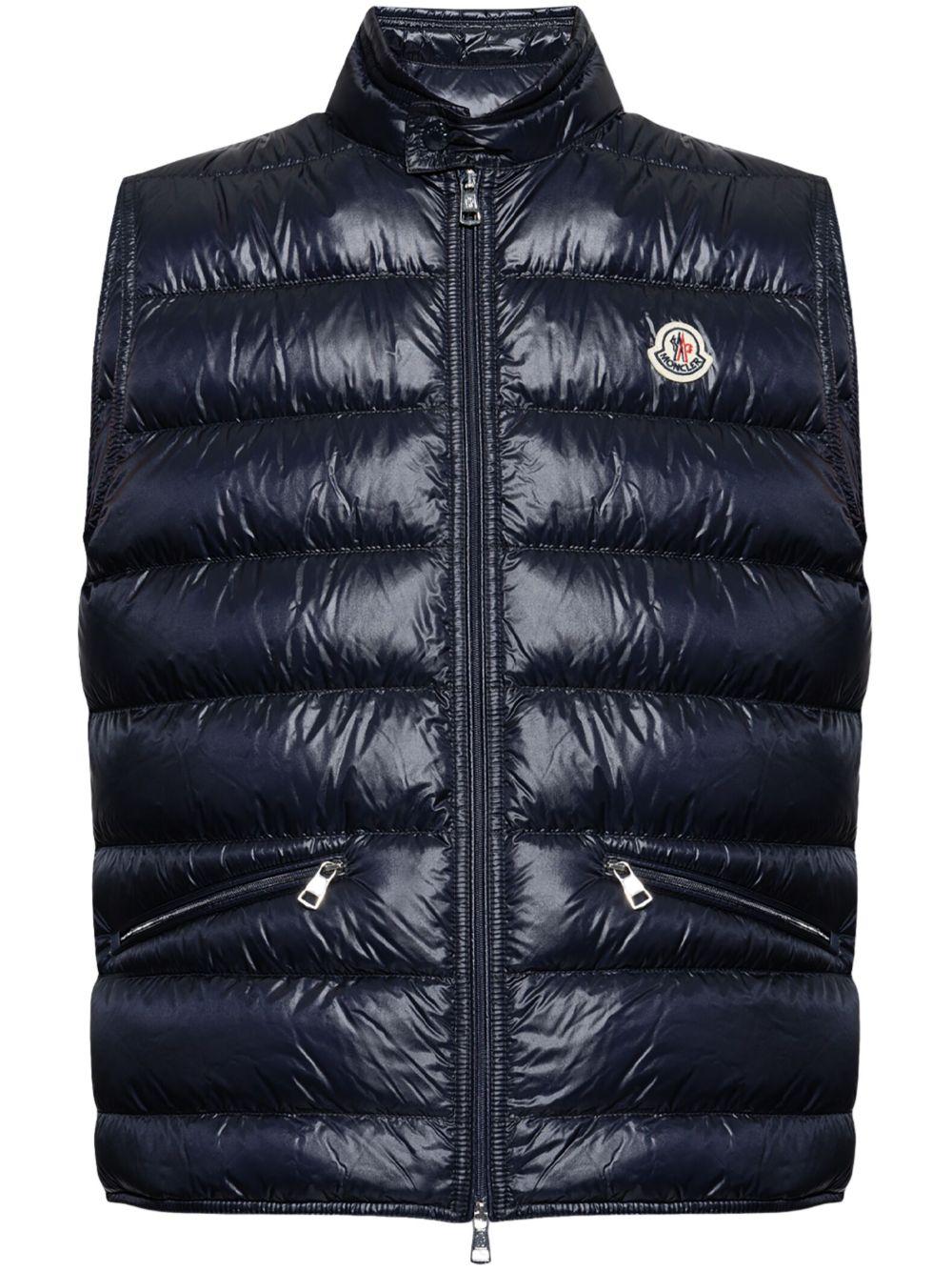 MONCLER High Collar Puffer Quilted Sleeveless Jacket In Black Product Image