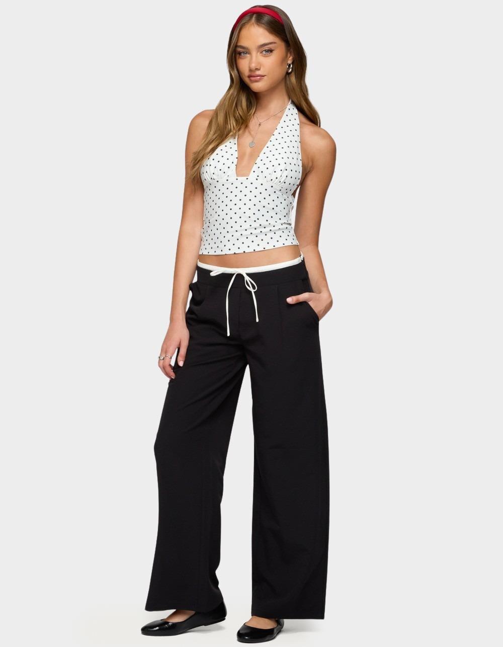 EDIKTED Peekaboo Drawstring Pants - BLACK Product Image
