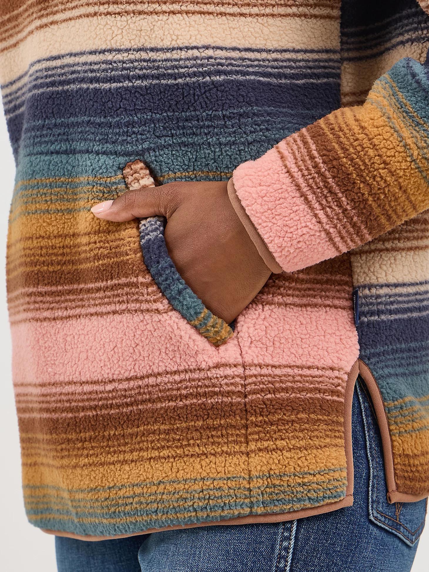 Women's Wrangler Retro® Quarter-Zip Sherpa Pullover in Sunset Stripe Product Image