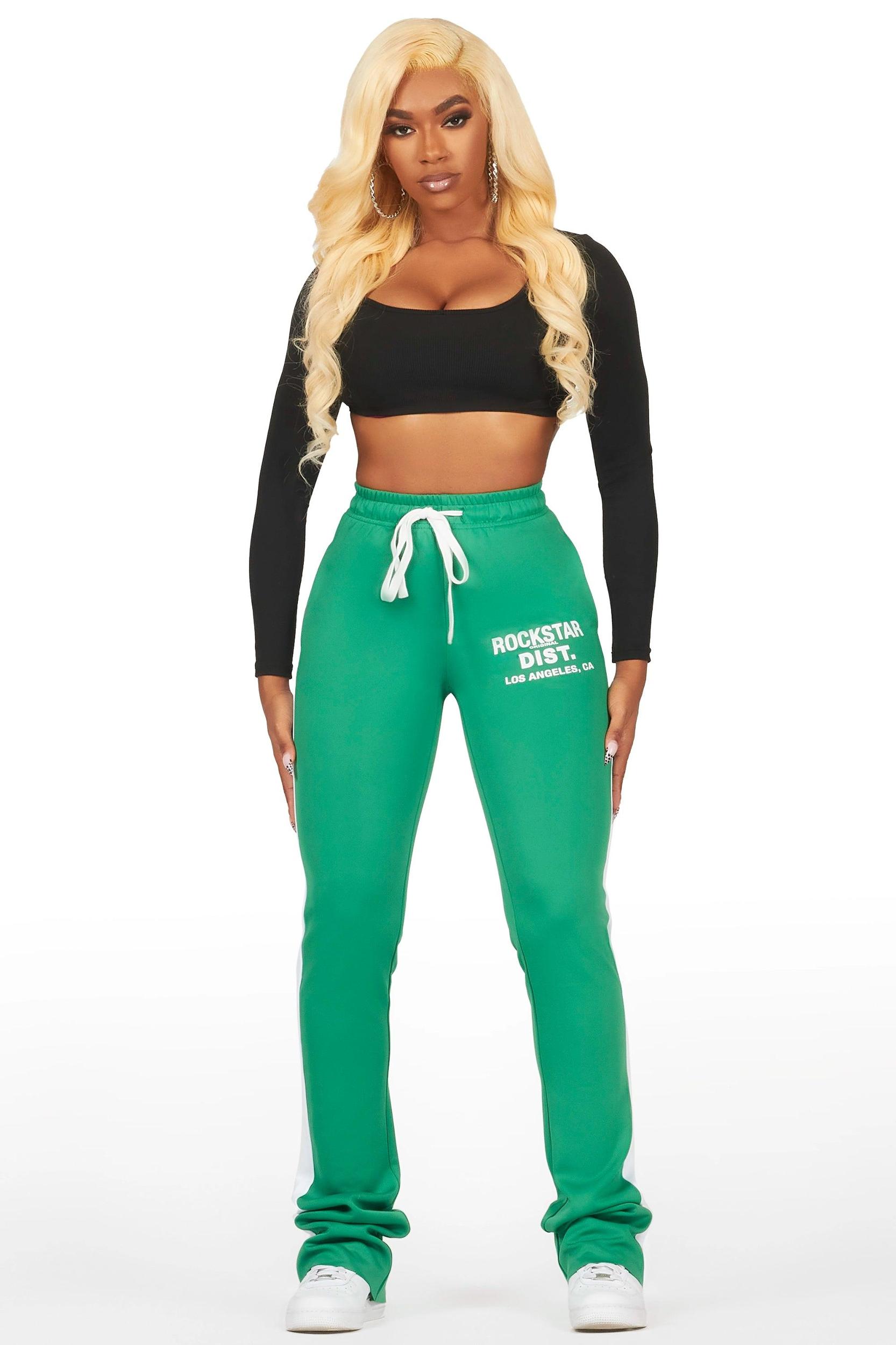 Savannah Green Super Stacked Track Pant Female Product Image