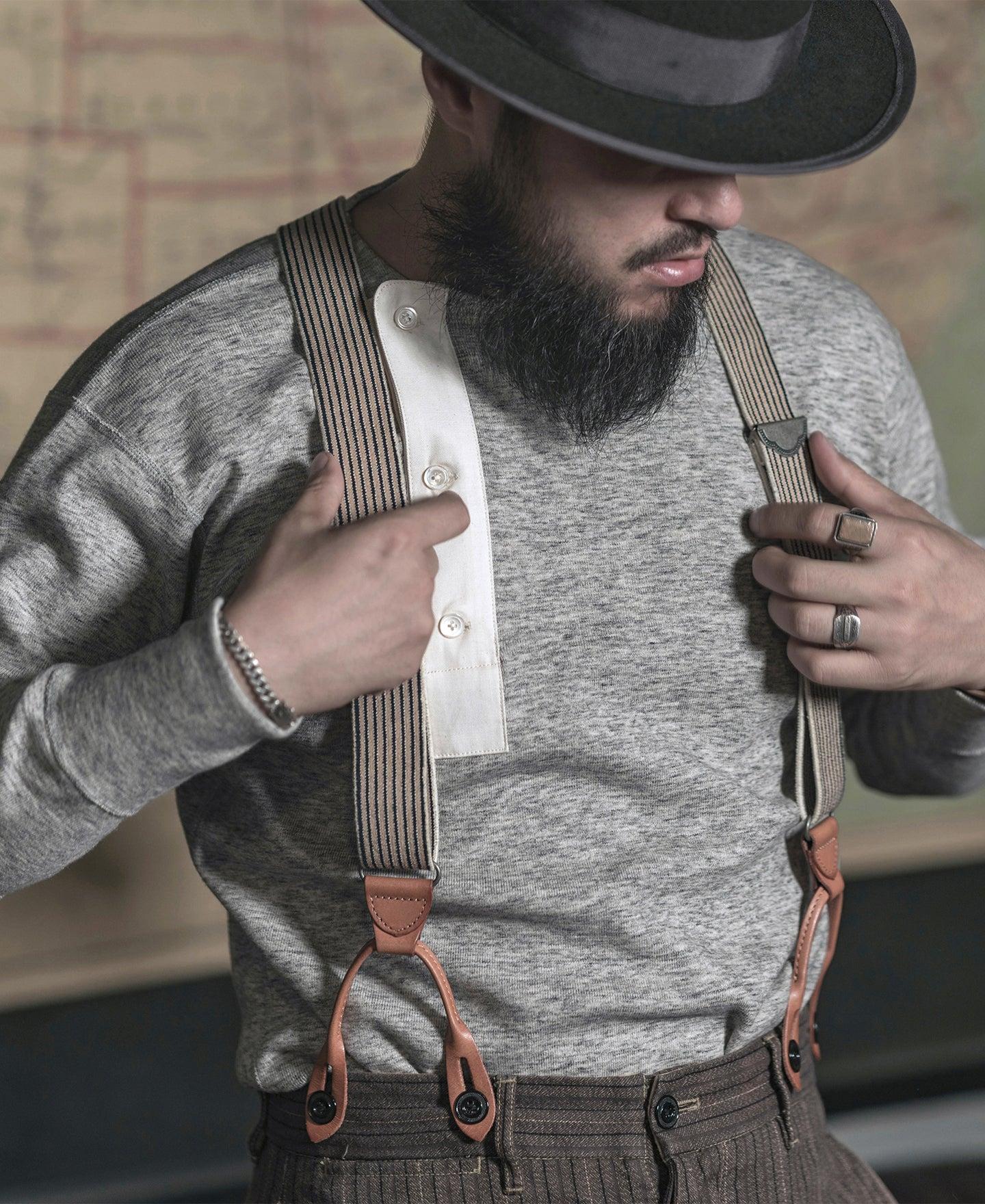 14 oz Side Closing Henley Shirt - Gray Product Image