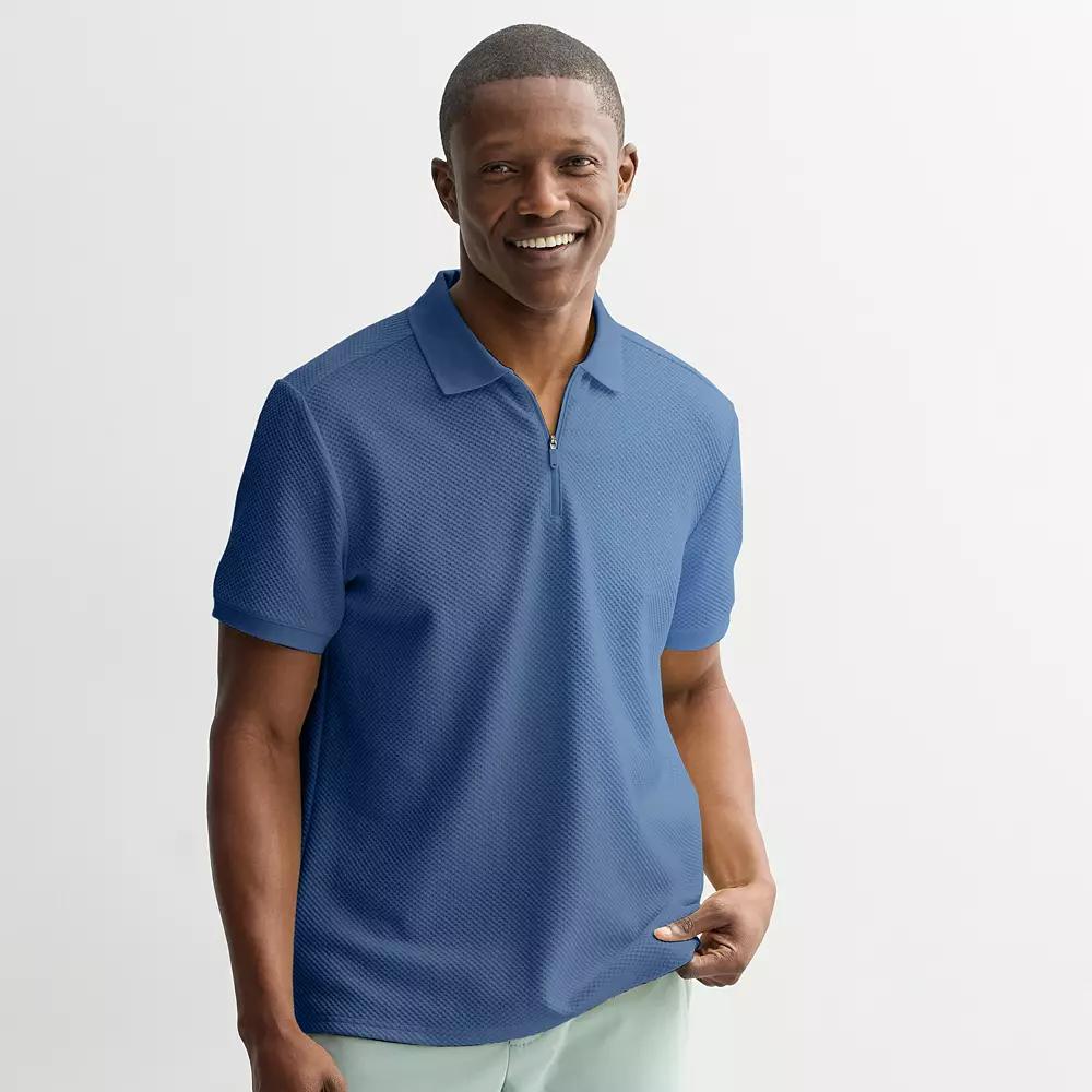 Men's FLX Texture Zipper Polo,  Product Image