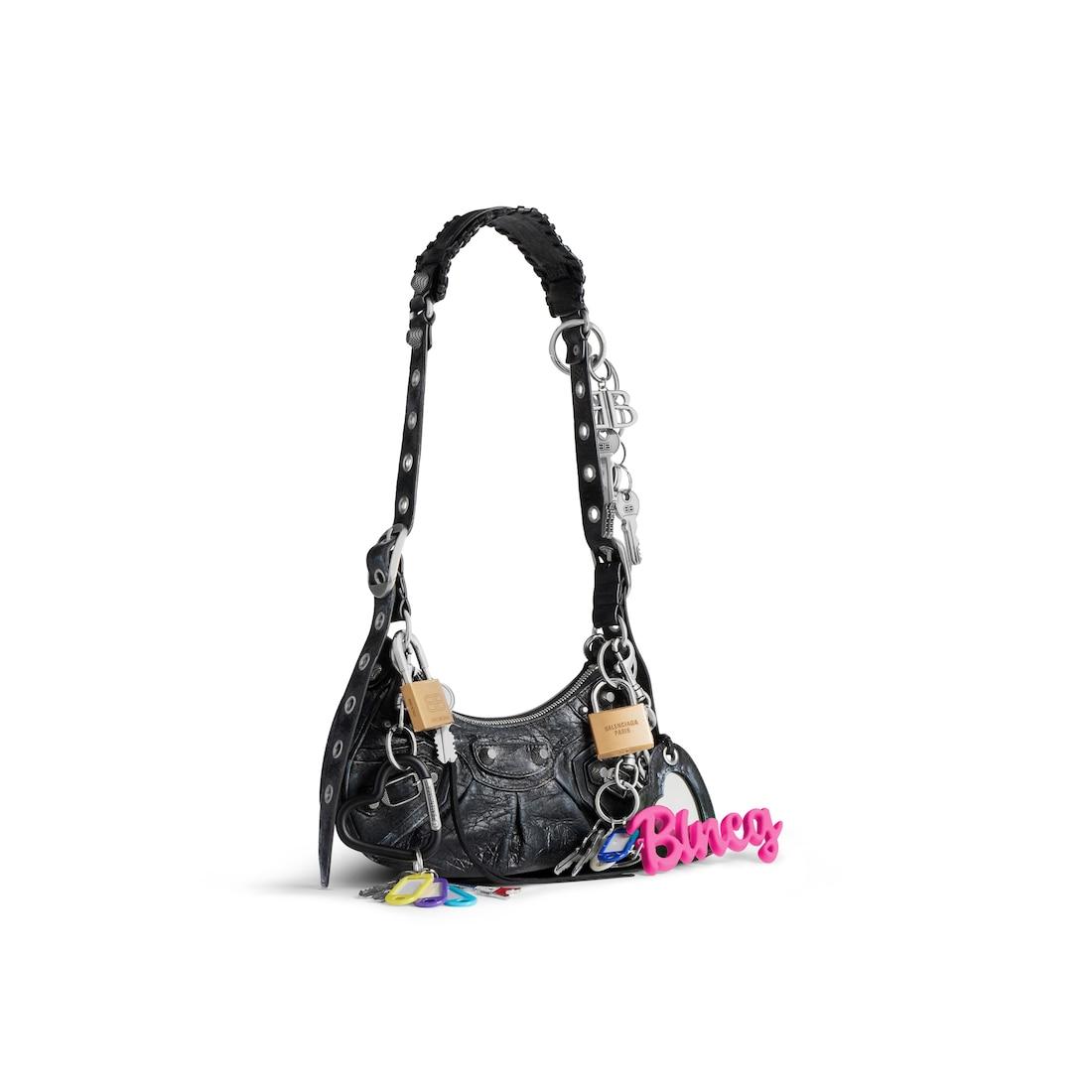 Women's Le Cagole Shoulder Bag Xs With Charms in Black Product Image
