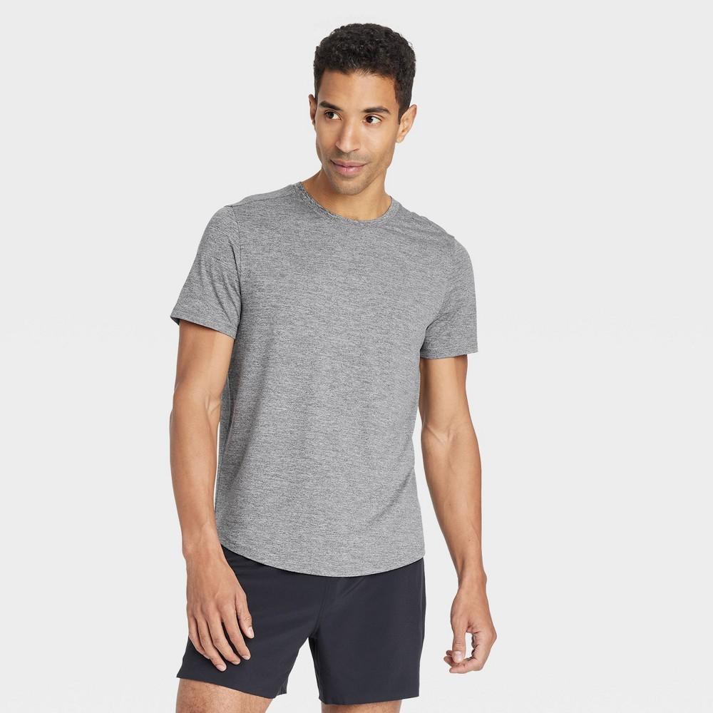 Men's Short Sleeve Soft Stretch T-Shirt - All In Motion™ Heathereded Black M Product Image