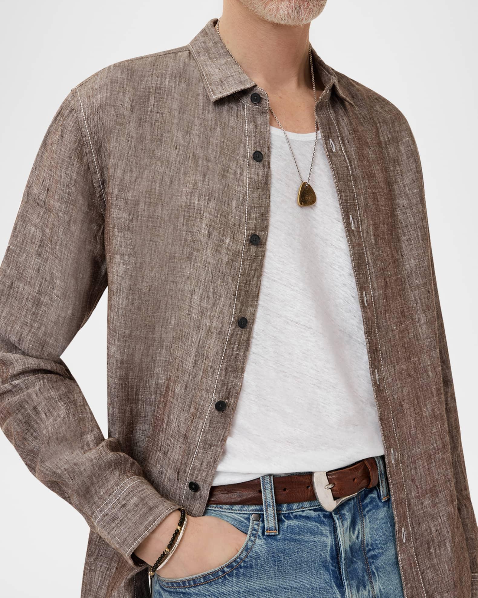 Men's Ben Linen Casual Button-Down Shirt Product Image