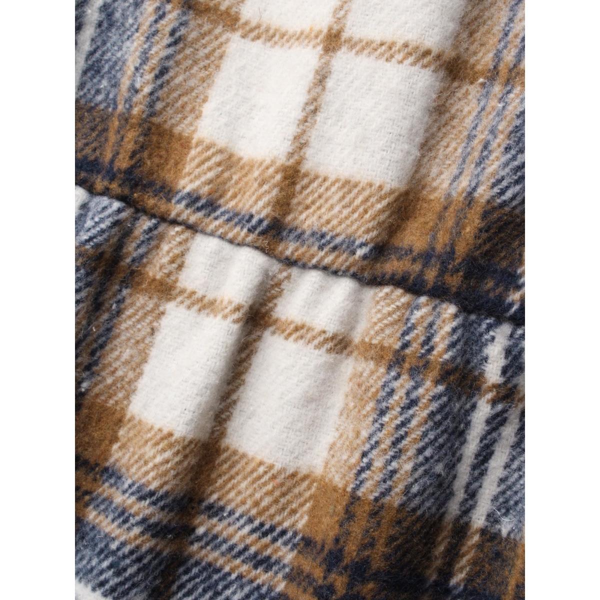 Plus Size Plaid V Neck Sleeveless Dress Multicolor Women Elegant Texture Deep V-neck Sleeveless Curvy BloomChic 12/L Product Image