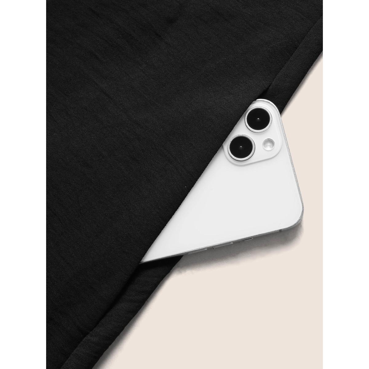 Plus Size Solid Crocheted Backless Sleeveless Midi Dress Black Women Resort Woven ribbon&lace trim Round Neck Sleeveless Curvy BloomChic 30/6X Product Image