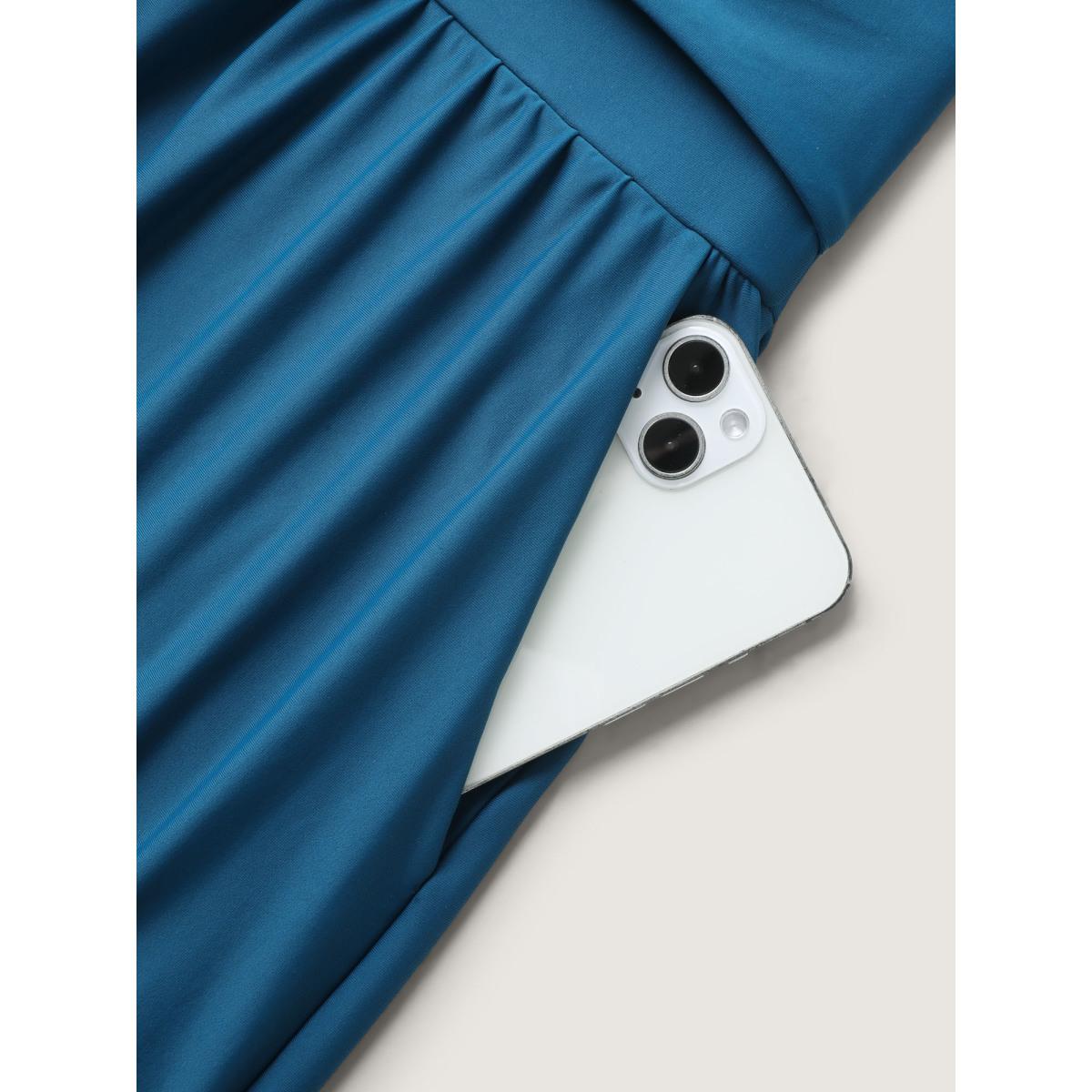 Plus Size Sheer Cut-Out Collar One-Piece Swimsuit Women's Swimwear Cyan Resort See through Curve Bathing Suits High stretch One Pieces BloomChic 18-20/2X Product Image