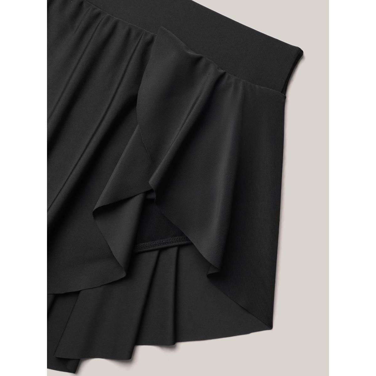 Plus Size Layered Hips Coverage Slit Swim Bottoms Women's Swimwear Black Resort Slit High stretch Bodycon High Rise Curve Swim Bottoms BloomChic 22-24/3X Product Image