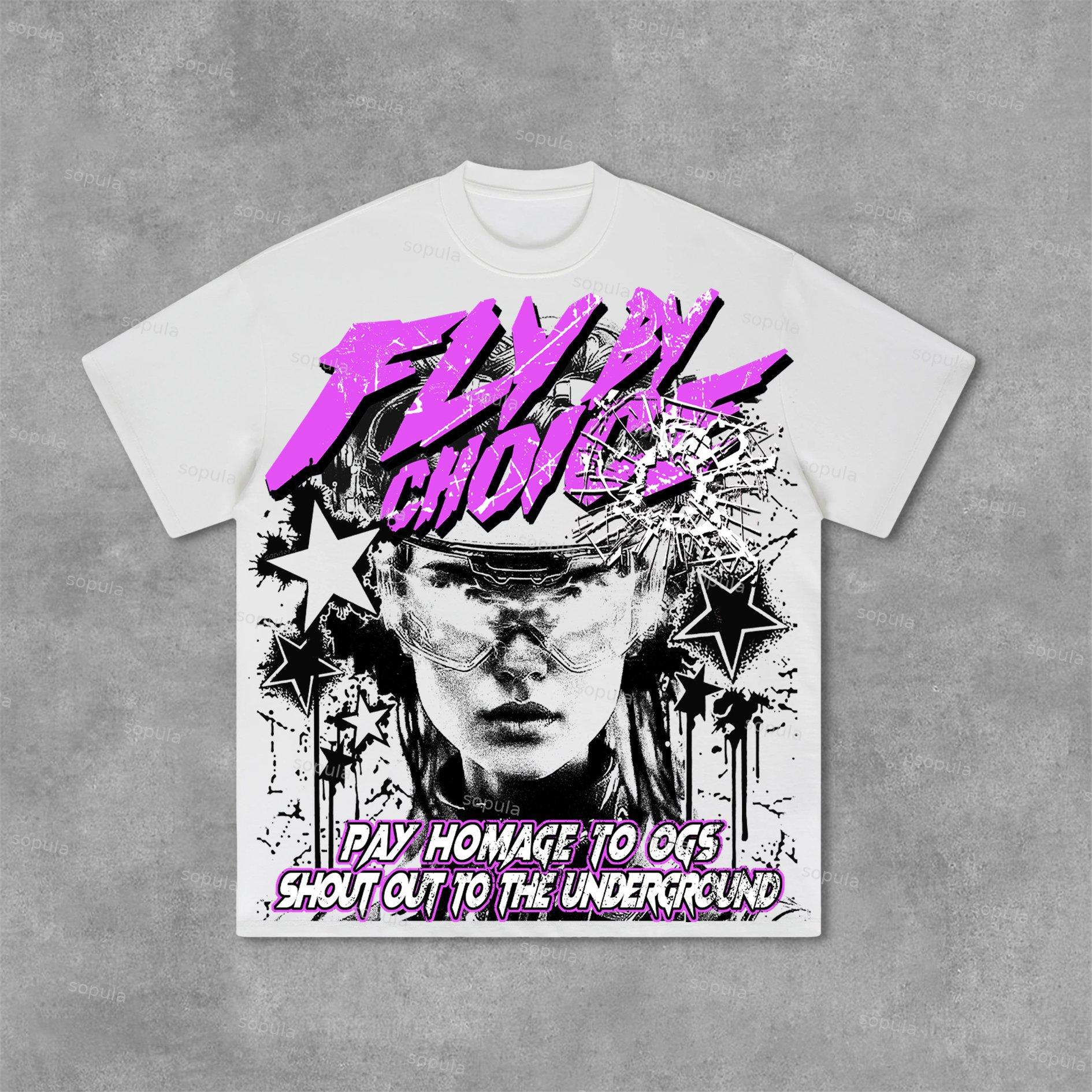 Sopula Fly By Choice Graphic Print Cotton T-Shirt Product Image