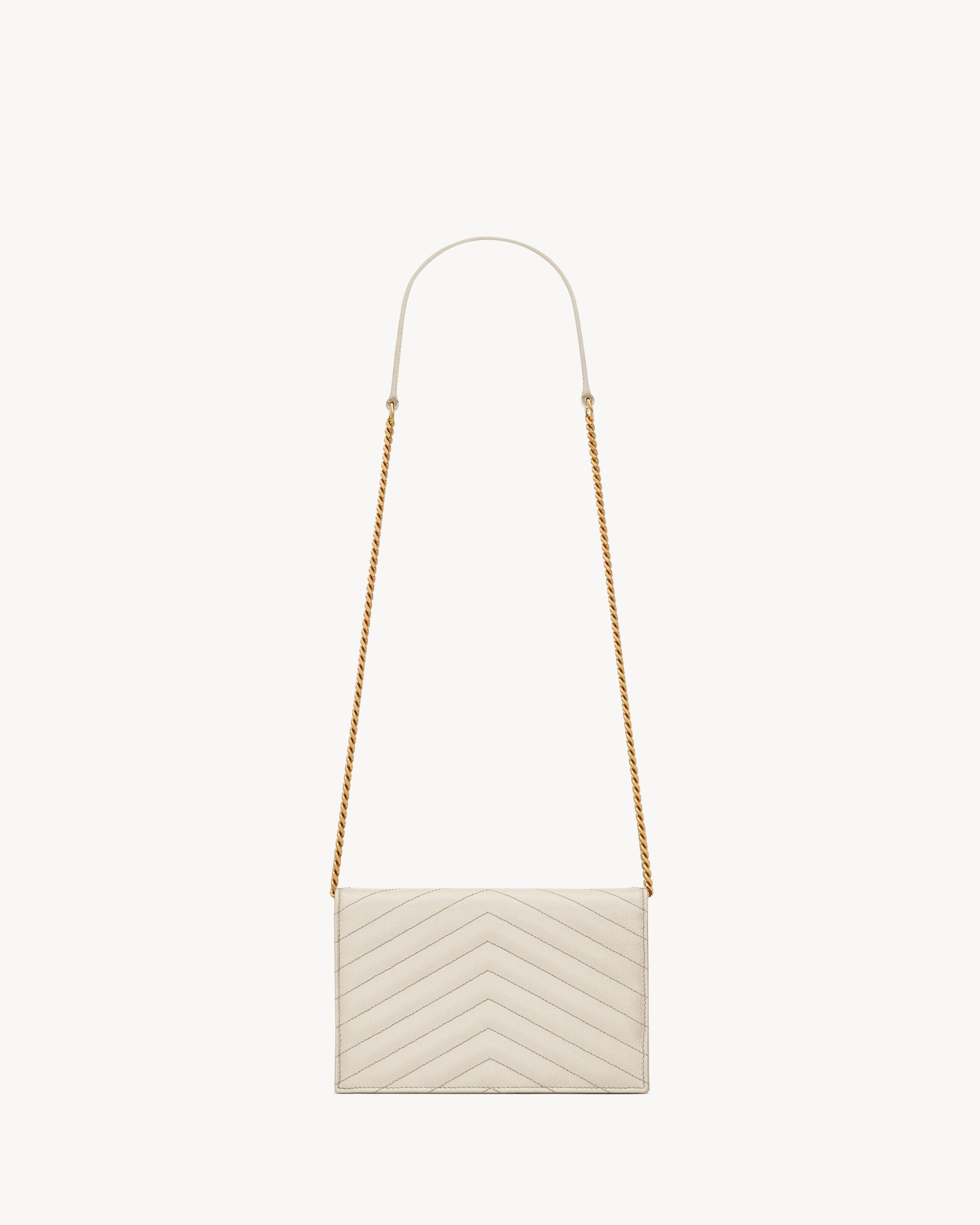 CASSANDRE ENVELOPE CHAIN WALLET IN GRAIN DE POUDRE LEATHER Product Image