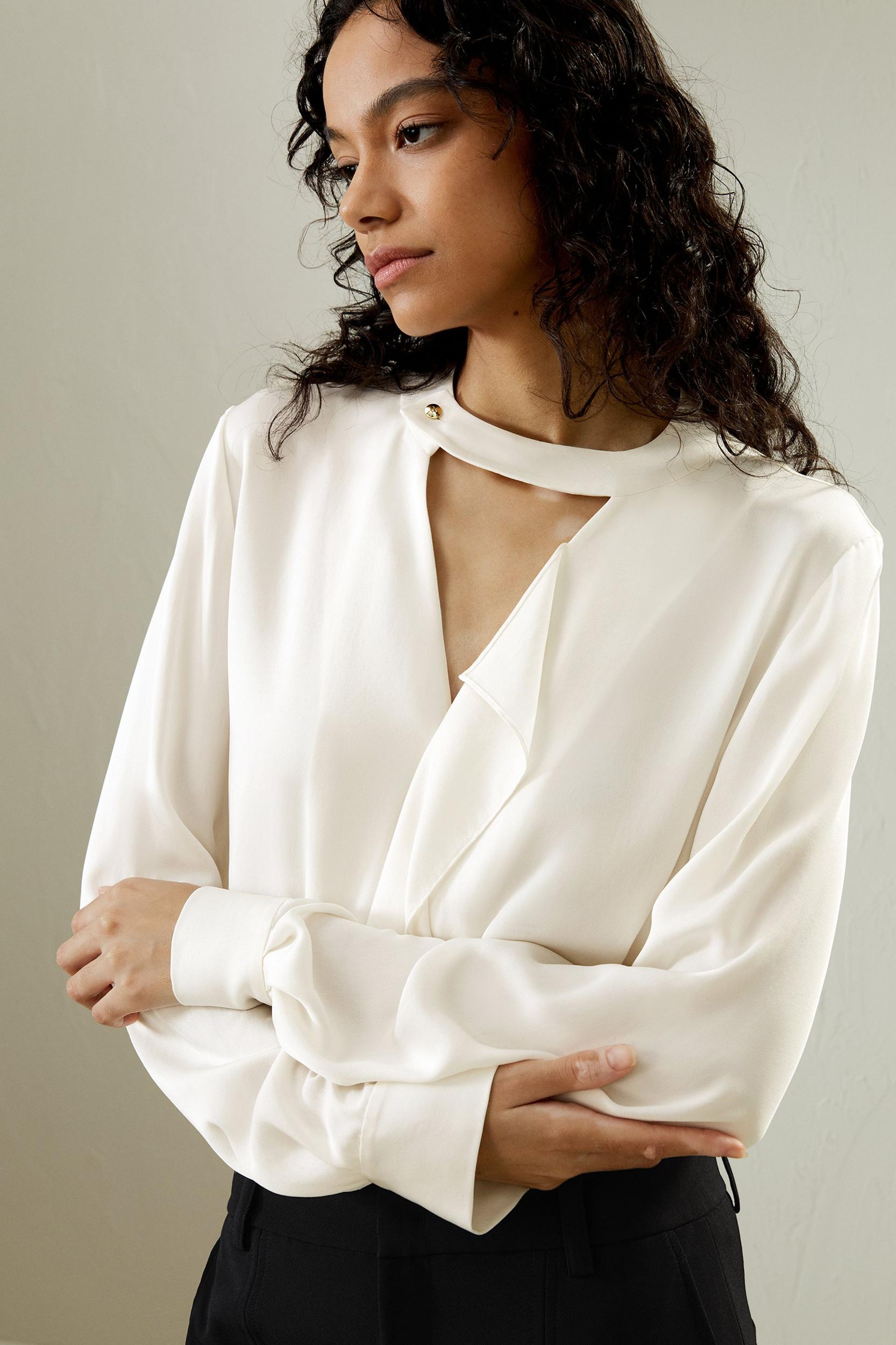 V-neck Collared Shirt Product Image