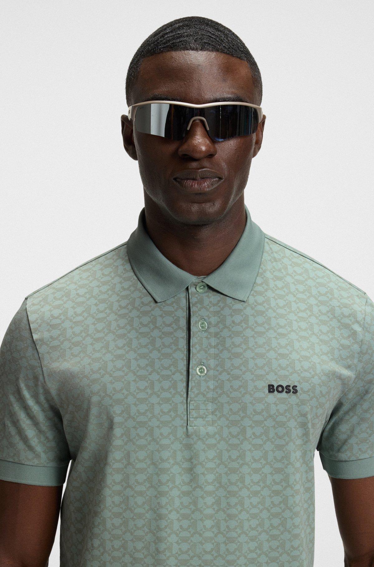 Paddy polo shirt in stretch cotton with printed pattern Product Image
