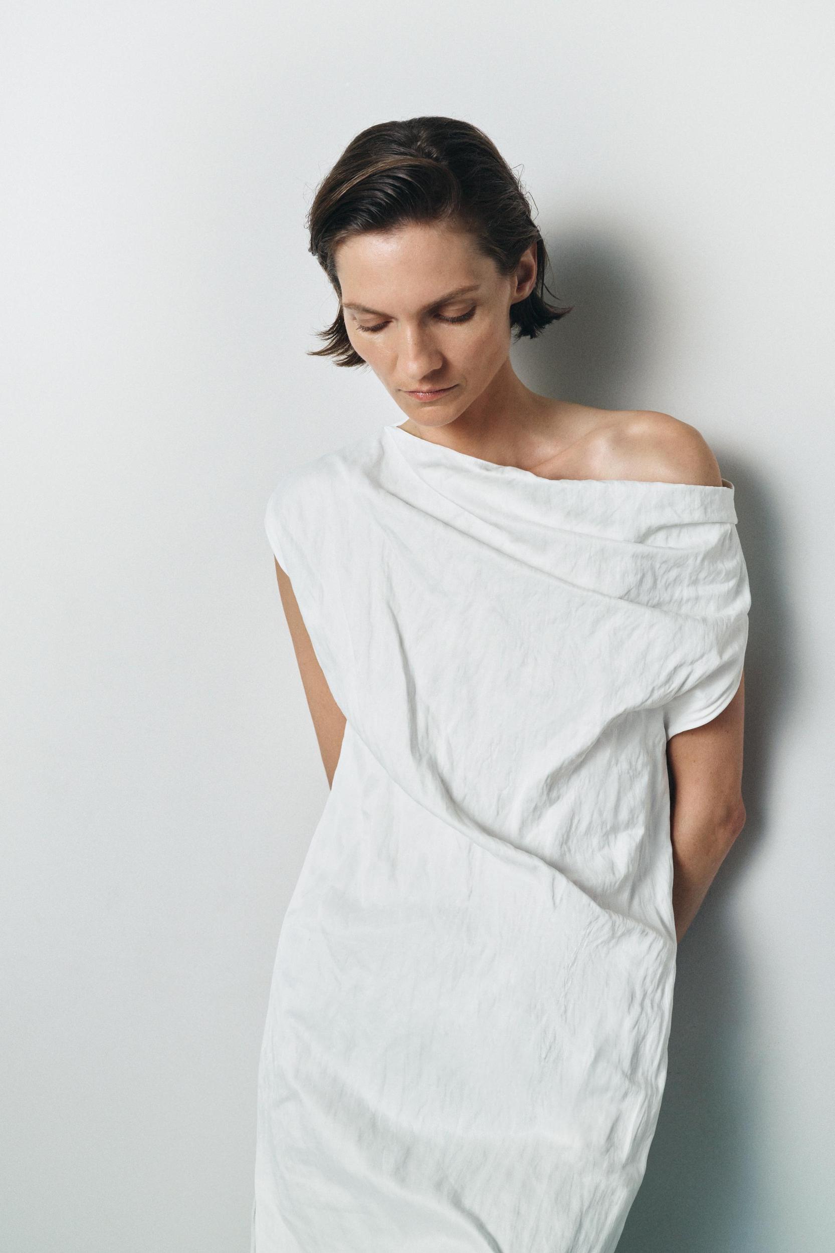 ZW COLLECTION ASYMMETRIC WRINKLED DRESS Product Image