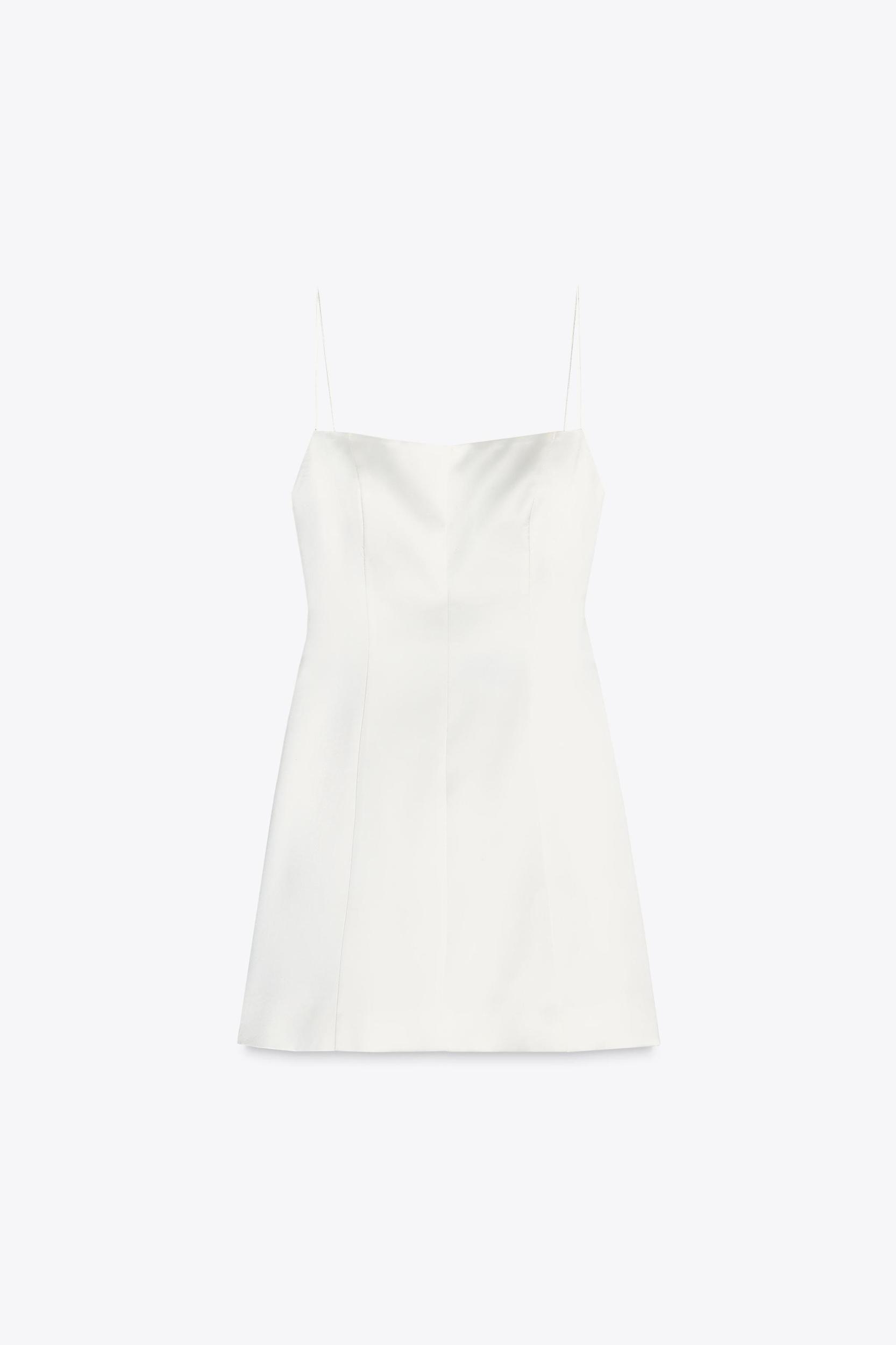 SATIN EFFECT SHORT DRESS WITH BOW DETAIL Product Image