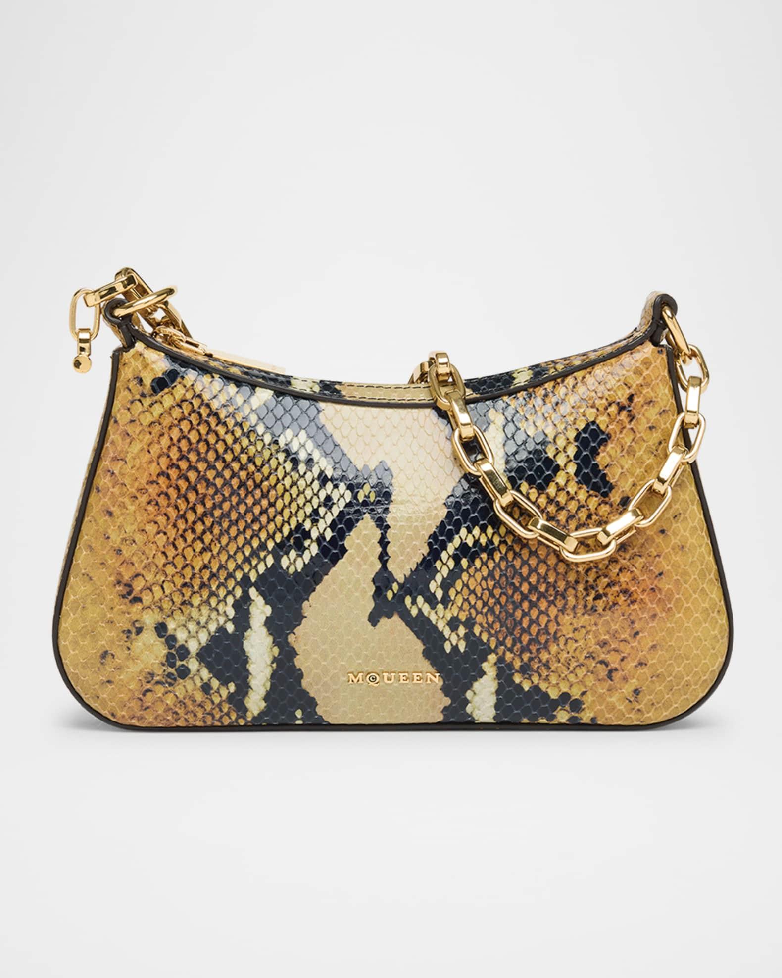 T-Bar Python-Embossed Leather Mini Pouch Bag Product Image